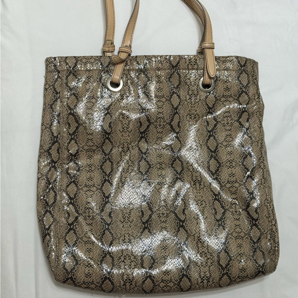 Snake print tote bag